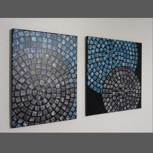 Tableaux décorations murale :  Art Abstrait en Bleu et Noir