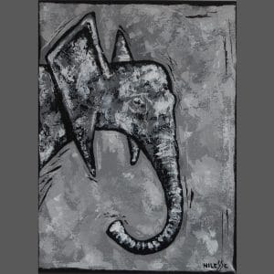 tableau d’un éléphant 50 nuance de gris