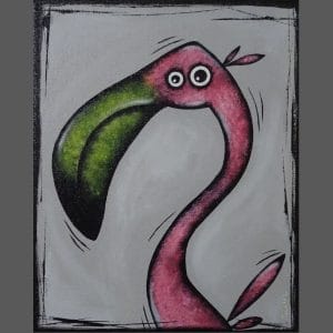 Tableau flamant rose enfant