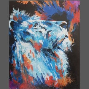 Toile d’un lion majestueux