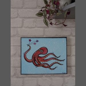 Peinture d’une gentille pieuvre pour enfant