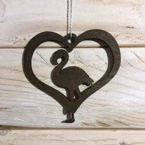 Boule de Noël cœur flamant rose