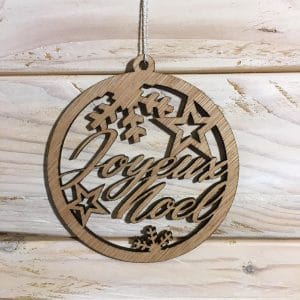Boule de Noël en bois joyeux noel