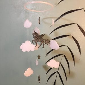 Mobile licorne enfant fait main – Décoration féerique pour la chambre