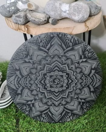 dessous de plat en ardoise personnalisé - mandala ohm