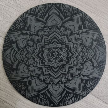 dessous de plat en ardoise personnalisé - mandala ohm 3