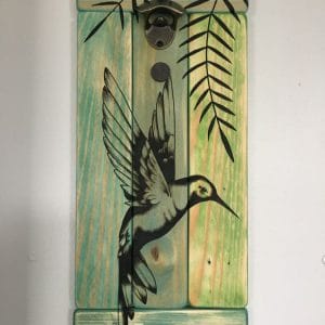 Ouvre bouteille artisanale – Colibri bois clair