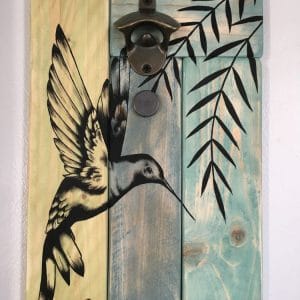 Ouvre bouteille artisanale – Colibri bois clair petit