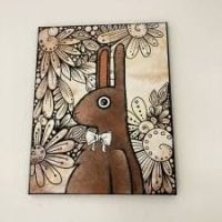 lapin peinture tableau art artisanale pour enfant tableaux