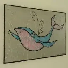 baleine peinture tableau art artisanale pour enfant tableaux