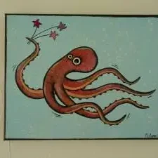 pieuvre peinture tableau art artisanale pour enfant tableaux