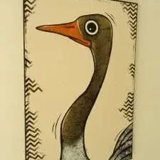 autruche peinture tableau art artisanale pour enfant tableaux