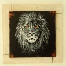 lion peinture tableau art artisanale pour enfant tableaux